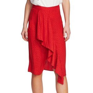 1 State 12 Cherry Red Leopard Skirt NWT M53